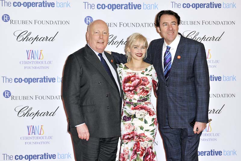 Lord Fellows, Emilia Clarke and Jonathan Ross celebrate the Centrepoint Awards 2018.