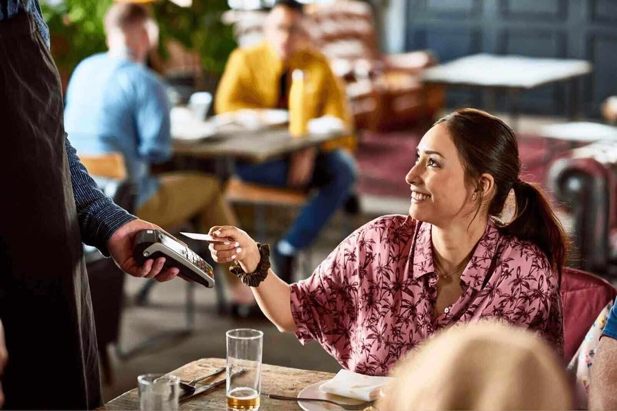 Woman at a restaurant