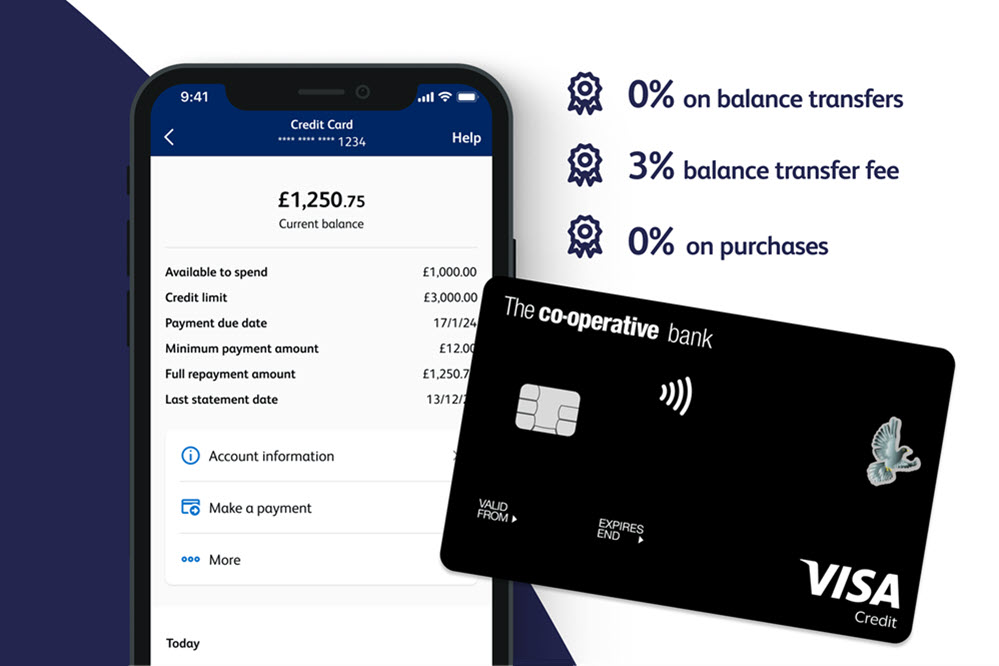 Balance Transfer credit card and The Co-operative Bank mobile app