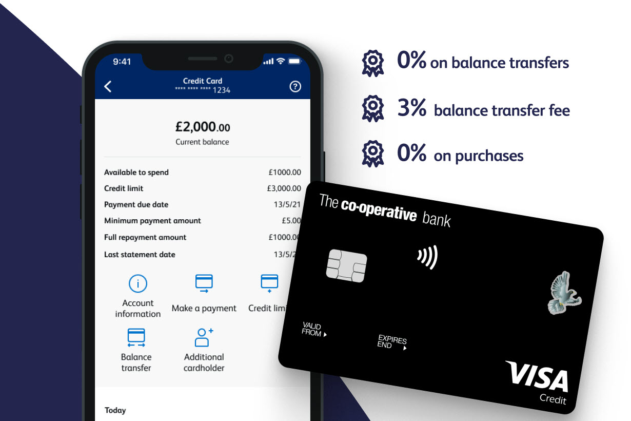 Balance Transfer credit card and The Co-operative Bank mobile app