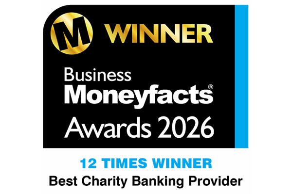 Twelve times winners of the Business Moneyfacts award for Best Charity Banking Provider.