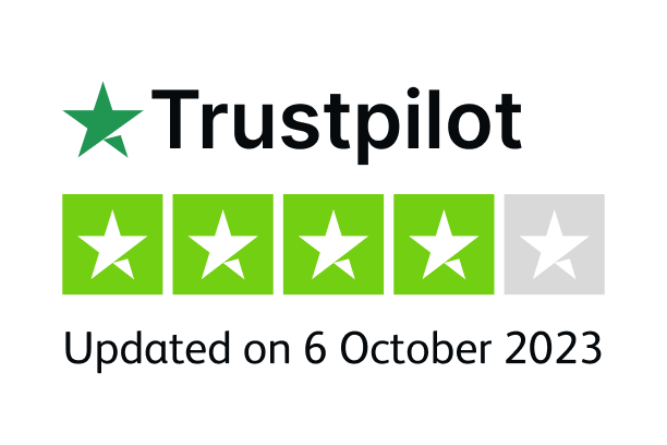 Trustpilot logo - Rated great, with 4.1 out of 5 stars from 5,820 reviews. Updated on 6 October 2023.